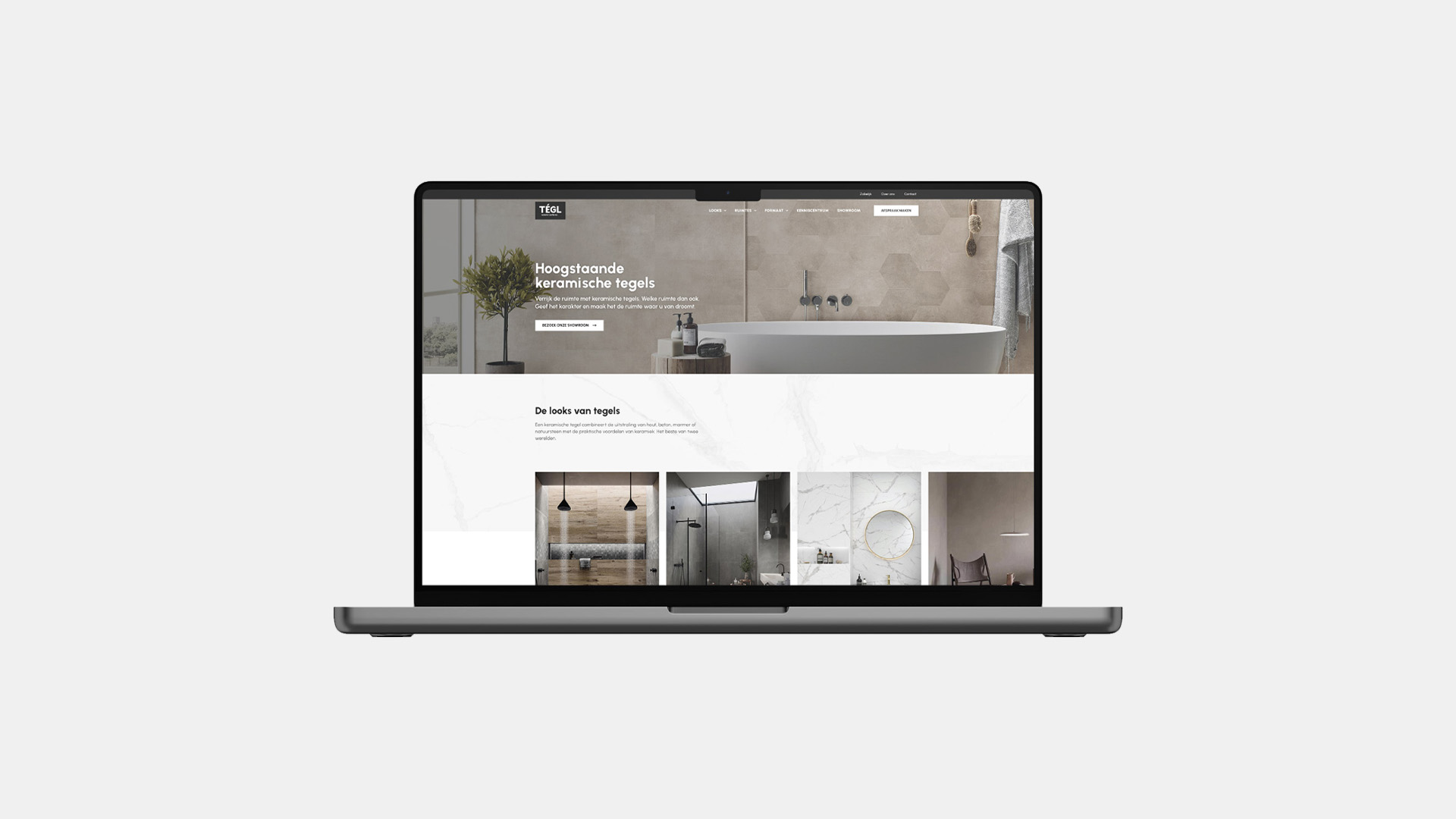 Voorbeeld van een website voor een vakbedrijf op een laptop